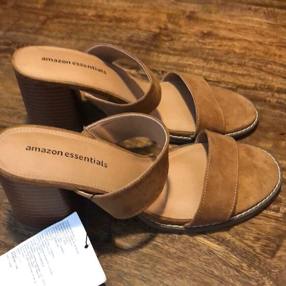 Amazon Essential Slip on PU Suede Sandals camel - Picture 2 of 7